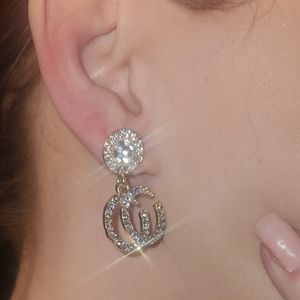 Fashion Lady Jewelry Trendy Cubic ShinyCrystal Diamond Drop Earrings Jewelry